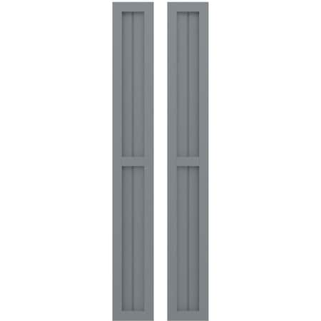 Americraft 2-Board Exterior Wood 2 Equal Panel Framed Board-n-Batten Shutters, ARW101BF207X80CHH